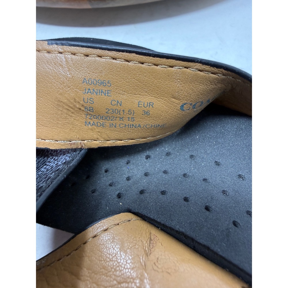 Coach Janine Black Signature Monogram Platform Slide Sandals Womens 6B - Picture 2 of 11